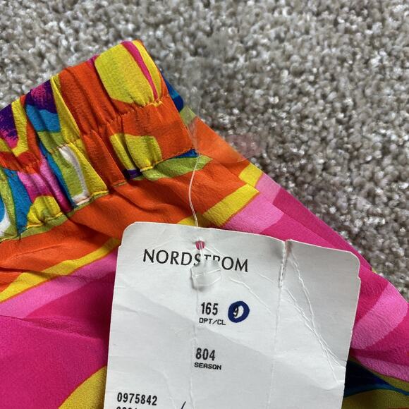 Vtg 90s Nora Noh Nordstrom Silk Abstract Pencil Skirt Pink M Colorful Y2K - Picture 9 of 9